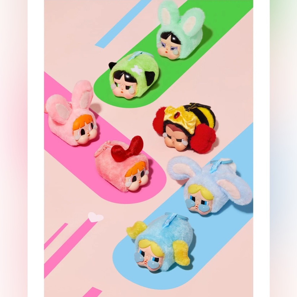 Pop Mart CRYBABY × Powerpuff Girls Series-Vinyl Face Plush Pendant Keychain